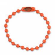 Gekleurde onderdelen ball chain met slotje Dark orange