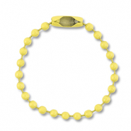 Gekleurde onderdelen ball chain met slotje Light yellow