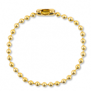 Gekleurde onderdelen ball chain met slotje Shiny gold