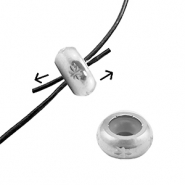Roestvrij stalen (RVS) Stainless steel onderdelen smart bead stopper met motief 6mm Silver