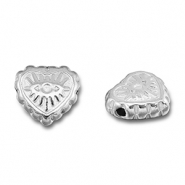 Roestvrij stalen (RVS) Stainless steel kralen hart Alziend oog Silver