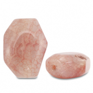 Natuursteen kralen chalcedoon irregular Peachy orange