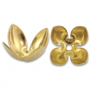 Roestvrij stalen (RVS) Stainless steel onderdelen kralenkap bloem Gold