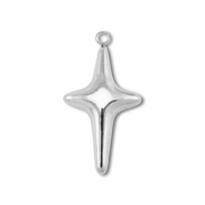 Roestvrij stalen (RVS) Stainless steel bedels kruis Silver