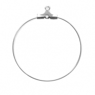 Roestvrij stalen (RVS) Stainless steel onderdelen creool oorring hanger Silver