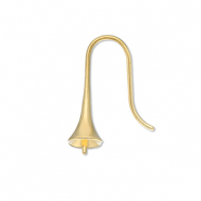 Roestvrij stalen (RVS) Stainless steel onderdelen oorbellen / oorhanger met eindkapje Gold