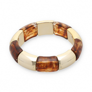 Resin armbanden Gold-transparent amber brown