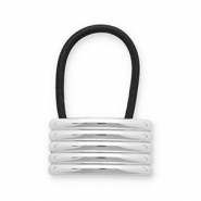 Haaraccessoires haarelastiek met metaal Silver-black