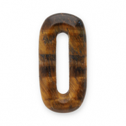 Natuursteen hangers tijgeroog ovaal Golden brown