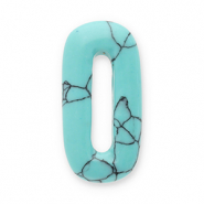 Natuursteen hangers turquoise ovaal Turquoise