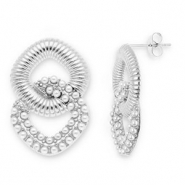 Roestvrij stalen (RVS) Stainless steel oorbellen / oorstekers Silver-white