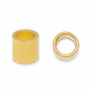 Onderdelen DQ metaal knijpkraal tube Goud (nikkelvrij)