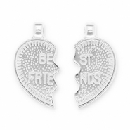 Bedels DQ metaal "best friends" Antiek zilver (nikkelvrij)