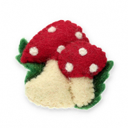 Broches vilt paddenstoel Red-white-green
