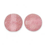 8 mm acryl kralen met glitter Mauve pink-silver