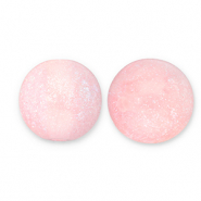 12 mm acryl kralen met glitter Light pink-turquoise