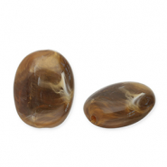 Acryl kralen ovaal Dark brown-white