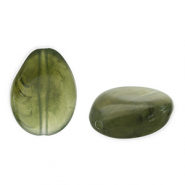 Acryl kralen druppel Olive green