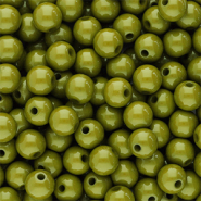 6 mm acryl kralen shiny Olive green