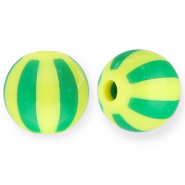 12 mm acryl kralen met strepen Yellow-green