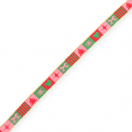 BY31&reg; Lint met tekst kerst Light pink-red-green-gold