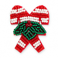 Broches zuurstokken met kerstgroen Red-green-white