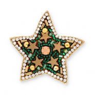 Broches ster Green-crystal-brown