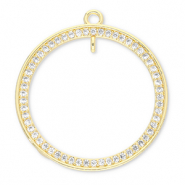 Brass TQ metaal bedels rond met oogje Gold-transparent