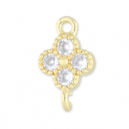 Brass TQ metaal tussenstuk klaver Gold-transparent