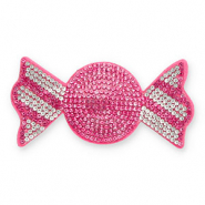 Statement hangers met strass snoepje Dark pink-crystal