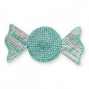 Statement hangers met strass snoepje Turquoise-crystal