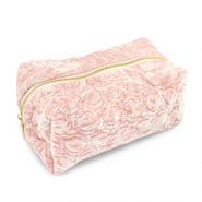 BY31&reg; Etui velvet met gestikte cirkels Light pink
