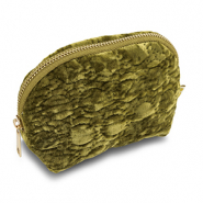 BY31&reg; Etui velvet met gestikte cirkels Olive green