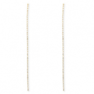 Brass TQ metaal oorbellen / oorstekers met strass Gold-crystal