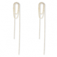 Eco-brass&reg; metaal oorbellen / oorstekers met strass Gold-crystal
