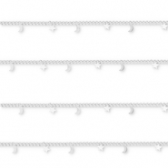 Roestvrij stalen (RVS) Stainless steel onderdelen jasseron met maan en ster Silver