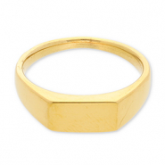 Roestvrij stalen (RVS) Stainless steel ringen met rechthoek Gold