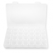 Sieraad opbergbox met 7x4 bakjes Transparent