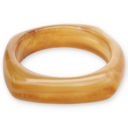 Resin armbanden bangle Camel brown-white