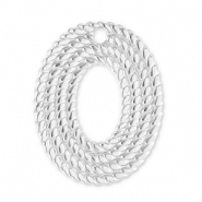 Roestvrij stalen (RVS) Stainless steel bedels ovaal Silver