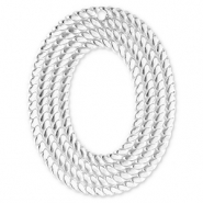 Roestvrij stalen (RVS) Stainless steel bedels ovaal Silver