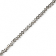 Top Facet kralen 4x3mm disc Grey-pearl shine coating