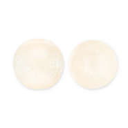 12 mm acryl kralen met glitter Vanilla yellow-turquoise