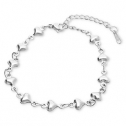 Roestvrij stalen (RVS) Stainless steel armbanden hartjes Silver