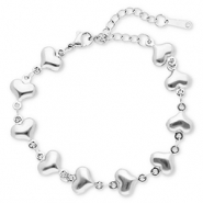 Roestvrij stalen (RVS) Stainless steel armbanden hartjes Silver
