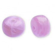 Acryl kralen disc Lilac-white