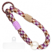 Trendy telefoonkoord incl. bevestiging Purple-brown-beige-grey-ivory white