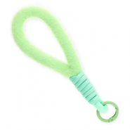 Trendy telefoonkoord pluche Pastel green-mint green