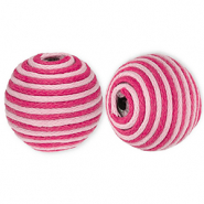 22 mm acryl kralen met waxkoord Light pink-pink