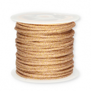 Macramé draad gevlochten 2mm Gold-vintage pink